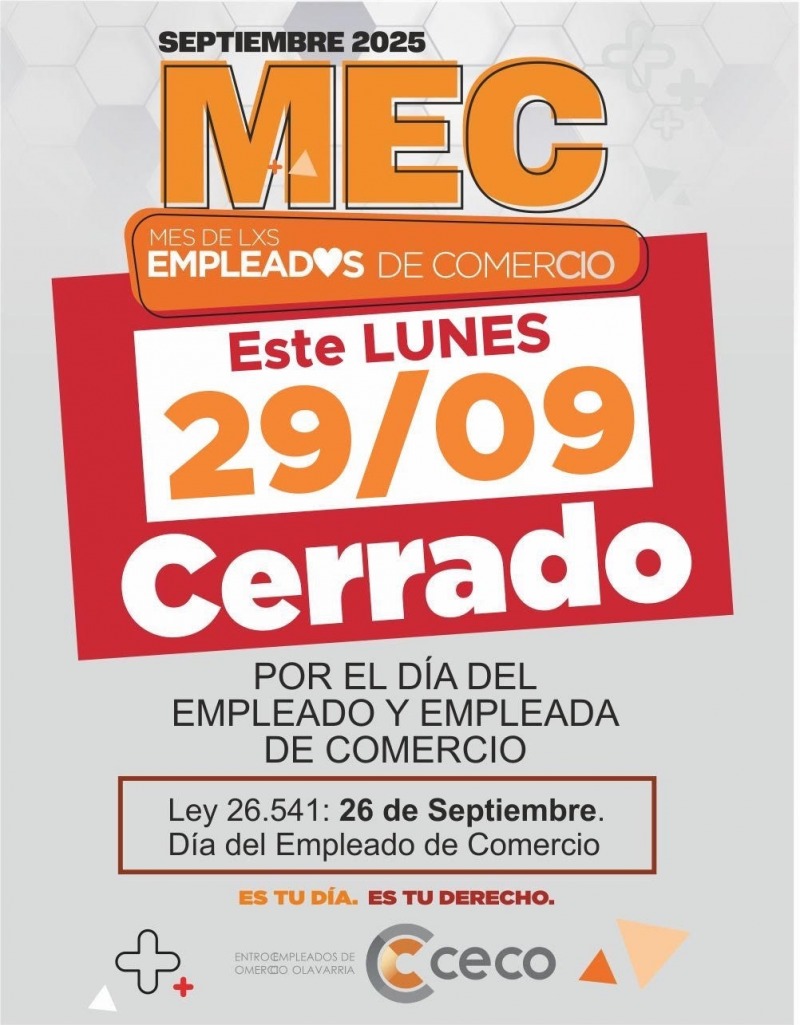 Este lunes ser feriado para los empleados de comercio